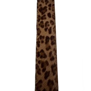 Faux leather and leopard fur belt. Animal print